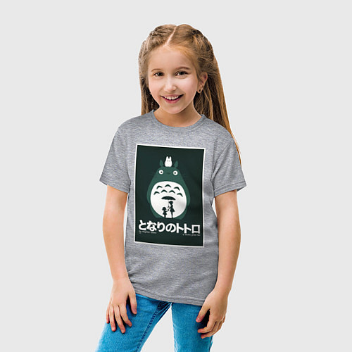 Детская футболка Totoro poster / Меланж – фото 4
