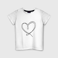 Детская футболка Рисунок сердца в стиле line art