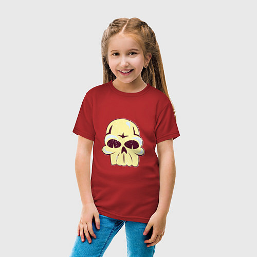 Детская футболка Черепушка с бликами / Красный – фото 4
