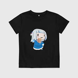 Детская футболка Гура акула протягивает стакан