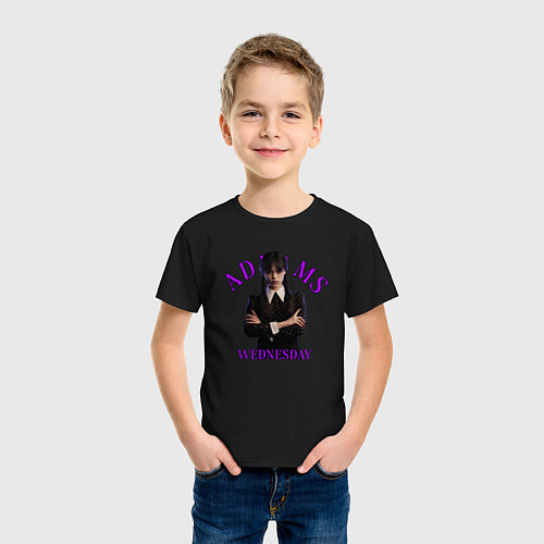 Детская футболка Wednesday Addams Purple / Черный – фото 3