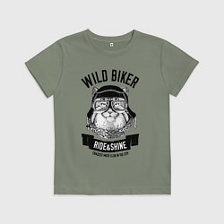 Детская футболка Дикий байкер манул