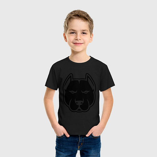 Детская футболка Суровый пес / Черный – фото 3