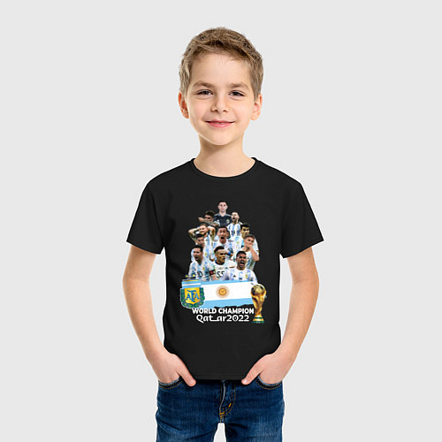 Детская футболка Аргентина чемпион / Черный – фото 3