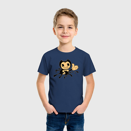Детская футболка Bendy из красок / Тёмно-синий – фото 3