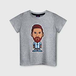 Футболка хлопковая детская Little Messi, цвет: меланж