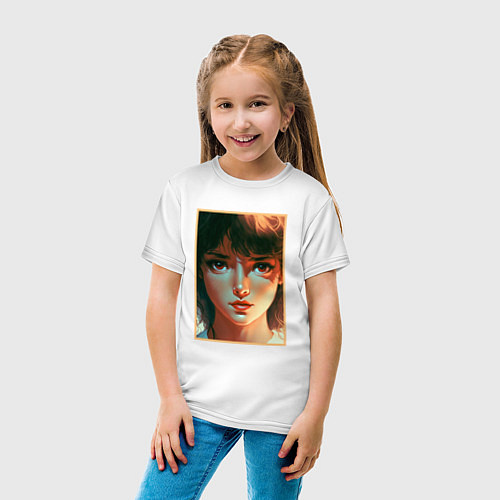 Детская футболка Чарующий портрет девушки / Белый – фото 4