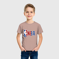 Футболка хлопковая детская NBA - big logo, цвет: пыльно-розовый — фото 2