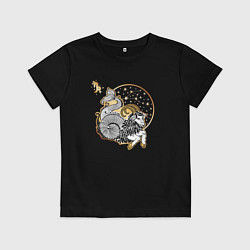 Футболка хлопковая детская Звездный козерог, цвет: черный