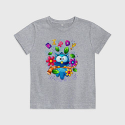 Детская футболка Птица на ветке и цветы