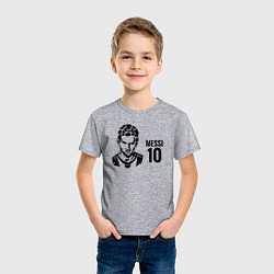 Футболка хлопковая детская Messi 10, цвет: меланж — фото 2