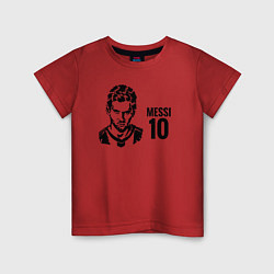 Футболка хлопковая детская Messi 10, цвет: красный