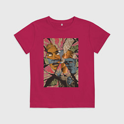 Футболка хлопковая детская Кадр из комикса, цвет: маджента