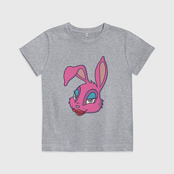 Футболка хлопковая детская Розовая зайка, цвет: меланж