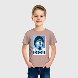 Футболка хлопковая детская Dios Maradona, цвет: пыльно-розовый — фото 2