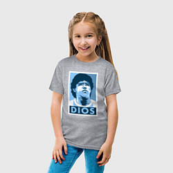 Футболка хлопковая детская Dios Maradona, цвет: меланж — фото 2