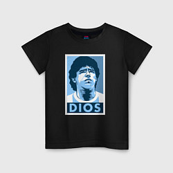 Футболка хлопковая детская Dios Maradona, цвет: черный