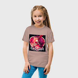 Футболка хлопковая детская Геншин Импакт, любимым, цвет: пыльно-розовый — фото 2