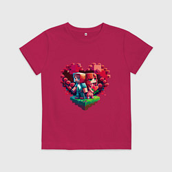 Детская футболка Влюбленные в Minecraft