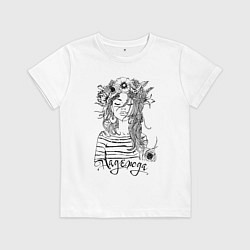 Детская футболка Надежда в венке из летних цветов