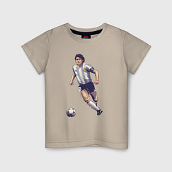 Футболка хлопковая детская Maradona football, цвет: миндальный