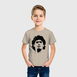 Футболка хлопковая детская Face Maradona, цвет: миндальный — фото 2
