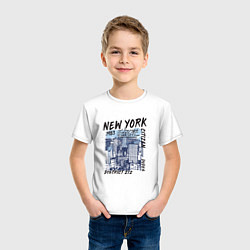 Футболка хлопковая детская New York Нью-Йорк, цвет: белый — фото 2