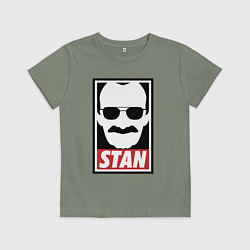 Футболка хлопковая детская Мистер Стэн Ли, цвет: авокадо