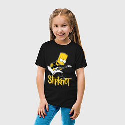 Футболка хлопковая детская Slipknot Барт Симпсон рокер, цвет: черный — фото 2