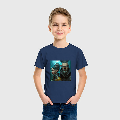 Детская футболка Киберпанк Одиссея / Тёмно-синий – фото 3