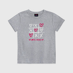 Футболка хлопковая детская Love wins love, цвет: меланж