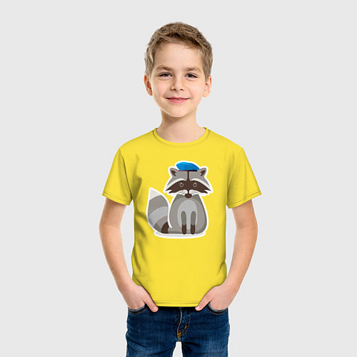 Детская футболка Боевой енот злится / Желтый – фото 3