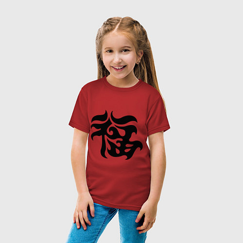 Детская футболка Японский иероглиф - Удача / Красный – фото 4