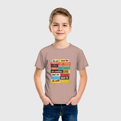 Футболка хлопковая детская Your life, цвет: пыльно-розовый — фото 2