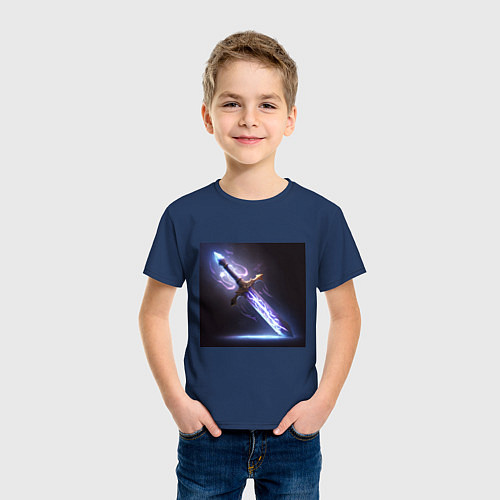 Детская футболка Молненосный меч / Тёмно-синий – фото 3