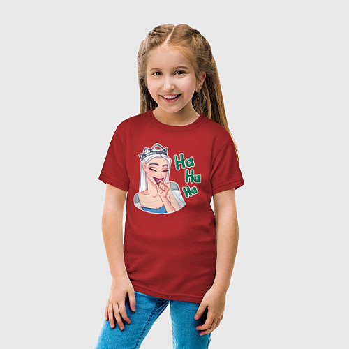 Детская футболка Снежная королева хихикает / Красный – фото 4