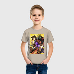Футболка хлопковая детская Джотаро Куджо - JoJo Bizarre Adventure, цвет: миндальный — фото 2