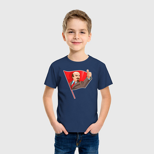 Детская футболка Ленин одобряет / Тёмно-синий – фото 3