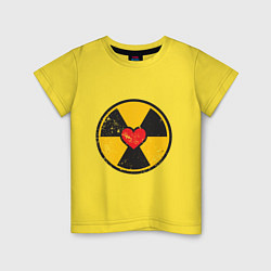 Футболка хлопковая детская Радиация любви, цвет: желтый