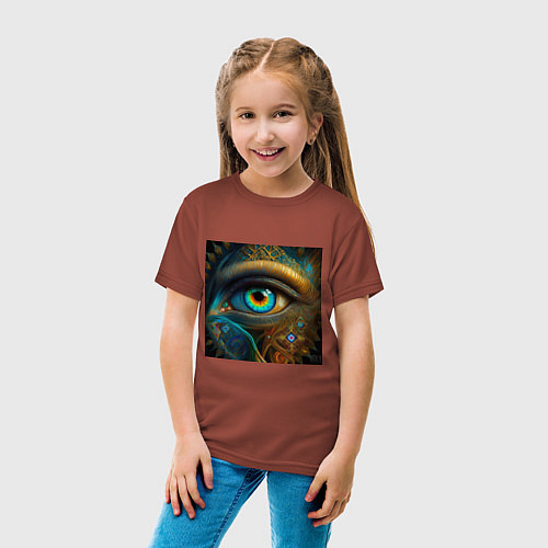 Детская футболка Глаз индейца / Кирпичный – фото 4