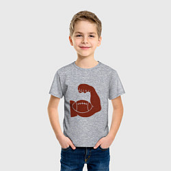 Футболка хлопковая детская Сила регби, цвет: меланж — фото 2