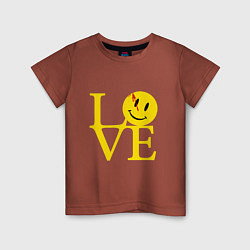Футболка хлопковая детская Smile love, цвет: кирпичный