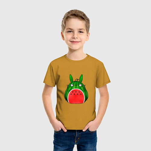 Детская футболка Арбузный Тоторо / Горчичный – фото 3