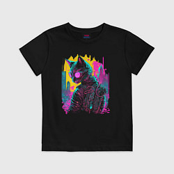 Детская футболка Киберпанк кот в очках