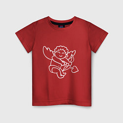 Детская футболка Купидон со стрелой сердцем белые линии