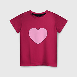 Футболка хлопковая детская Большое розовое сердечко, цвет: маджента