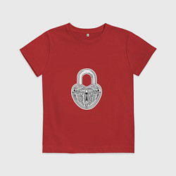 Футболка хлопковая детская Замочек она к ключику, цвет: красный