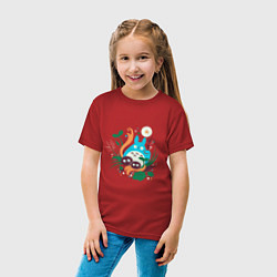 Футболка хлопковая детская Тоторо с одуванчиком, цвет: красный — фото 2