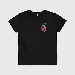 Футболка хлопковая детская Рисованная брошь-сердце, цвет: черный