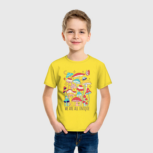 Детская футболка Разные грибочки / Желтый – фото 3